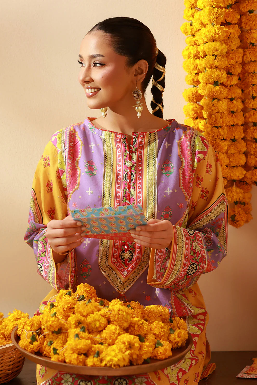 2PCS | cross slub fabric | Kurta Trouser