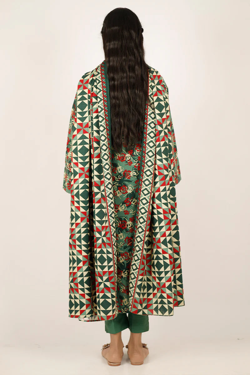 Printed Khaddar Stitched 2 Piece (Shirt/Trouser)
