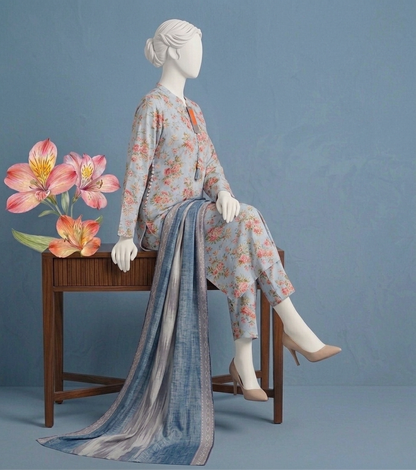 2Pcs | Printed Lawn | Kurta Trouser
