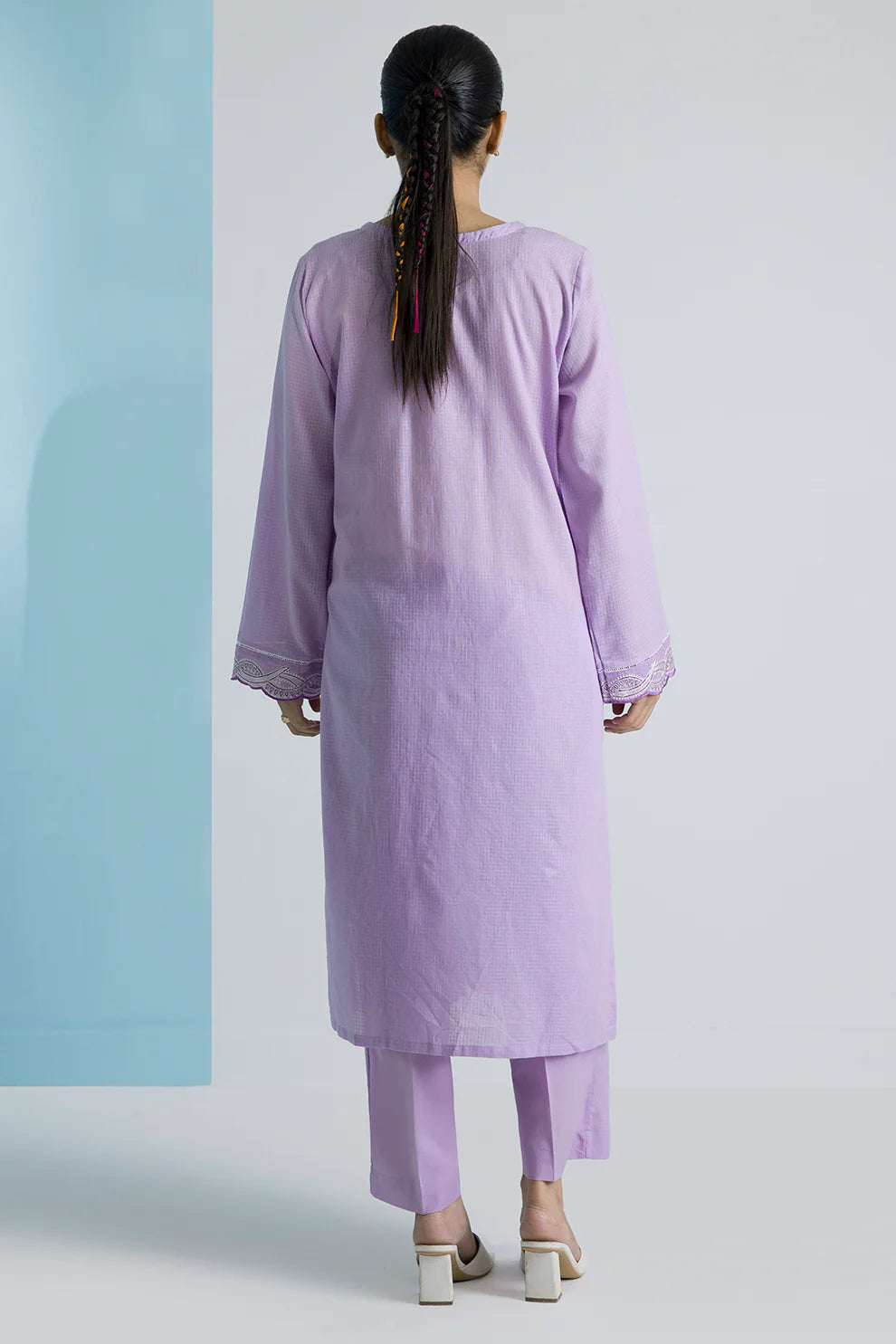 2Pcs | Textured Lawn | Embroidered Kurta Trouser