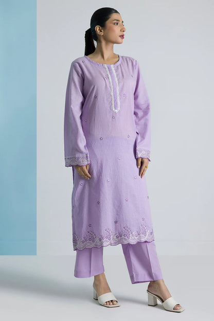 2Pcs | Textured Lawn | Embroidered Kurta Trouser