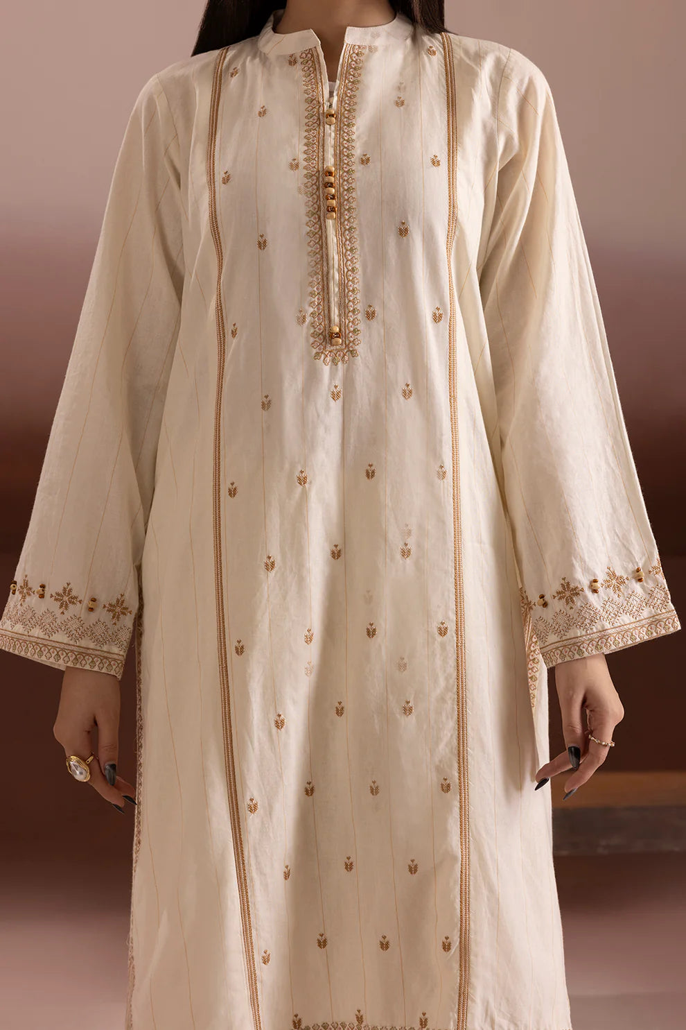 2PCS | Texture Lawn | Embroidered Kurta Trouser