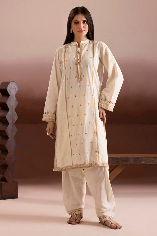 2PCS | Texture Lawn | Embroidered Kurta Trouser