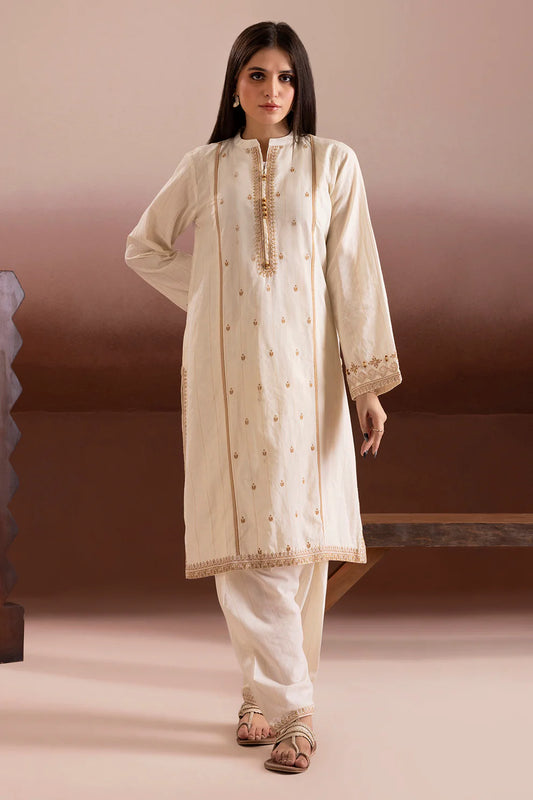 2PCS | Texture Lawn | Embroidered Kurta Trouser
