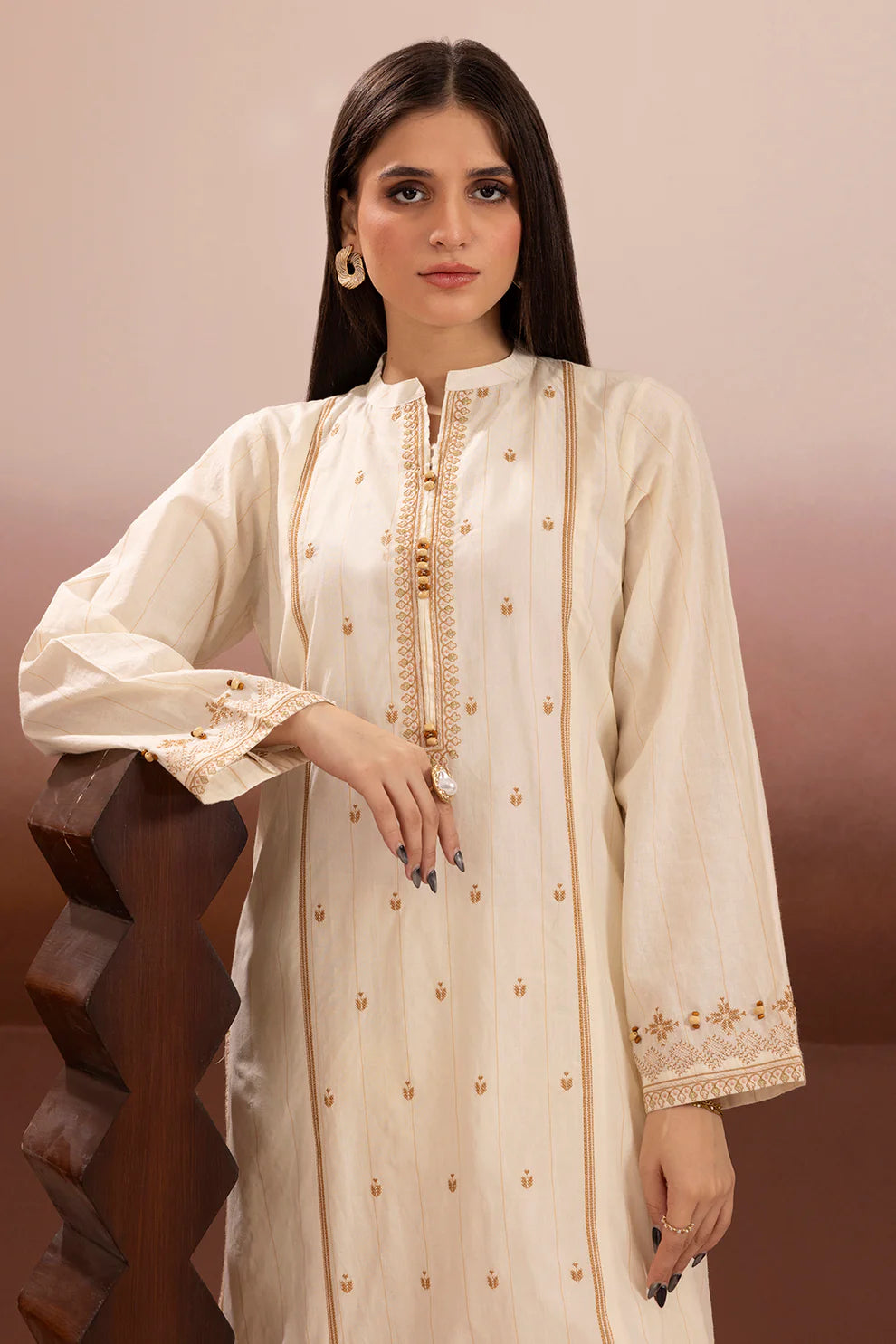 2PCS | Texture Lawn | Embroidered Kurta Trouser
