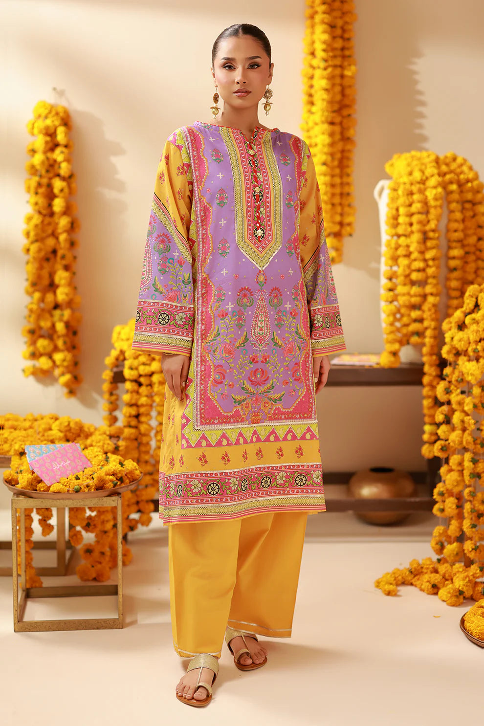 2PCS | cross slub fabric | Kurta Trouser