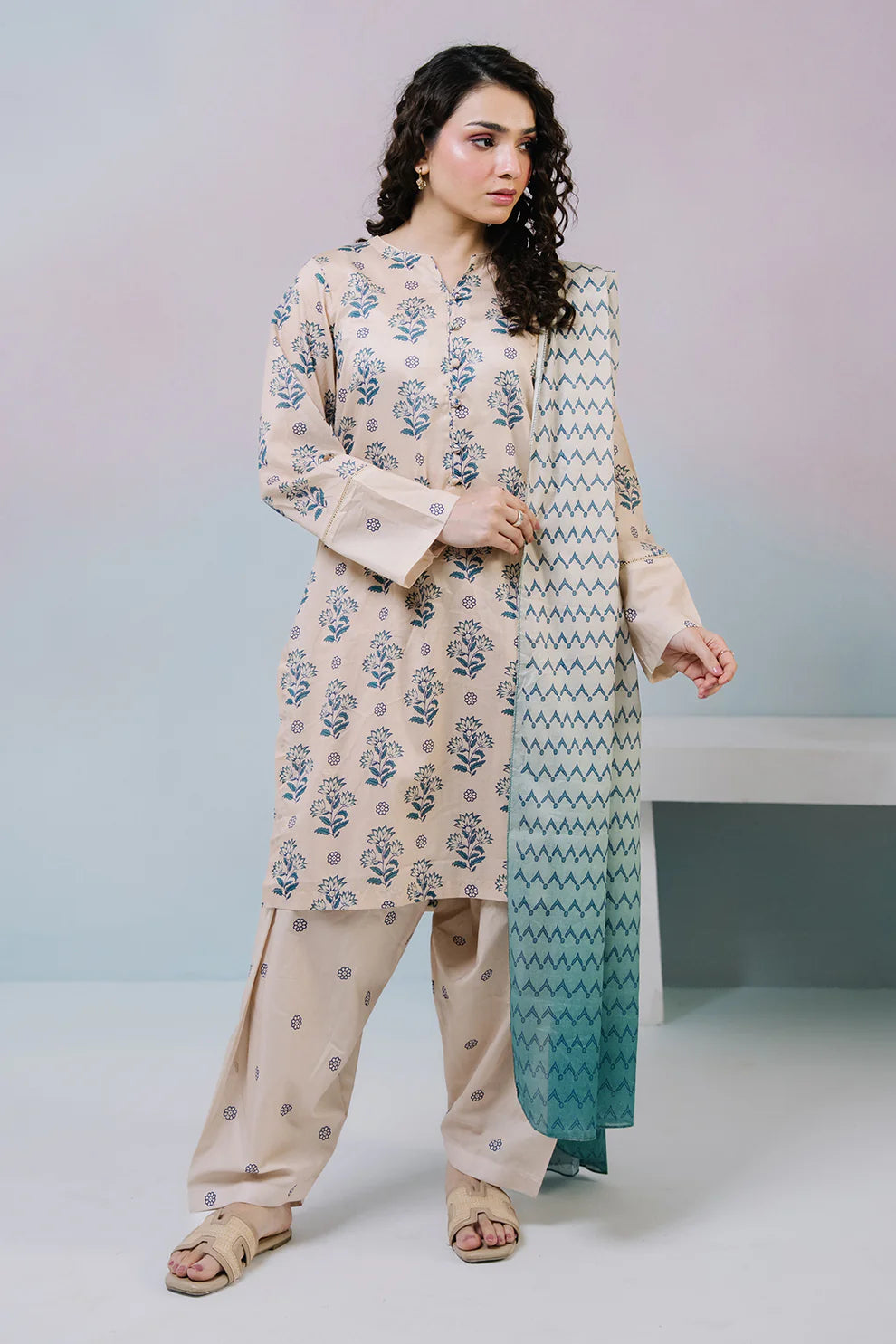 3PCS | Lawn |Kurta Dupatta Trouser