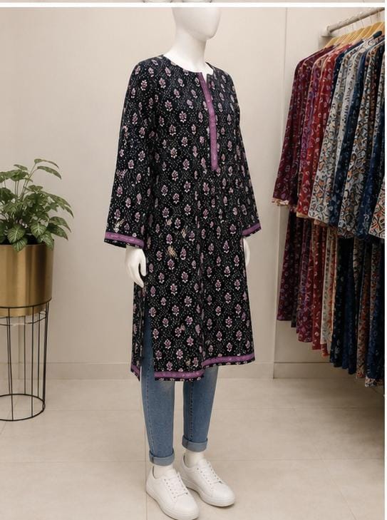 Zellbury | Black Printed | 1 Piece Shirt Only