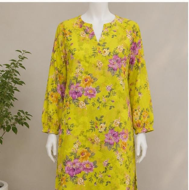 Zellbury | Yellow Printed | 1 Piece Shirt Only