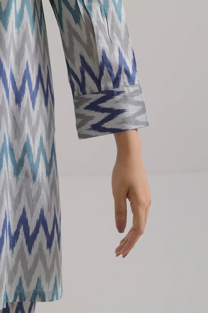 Printed Strip Lawn Stitched 2 Piece (Shirt/Trouser)