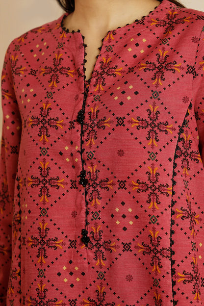 Printed Khaddar Stitched 2 Piece (Shirt/Trouser)