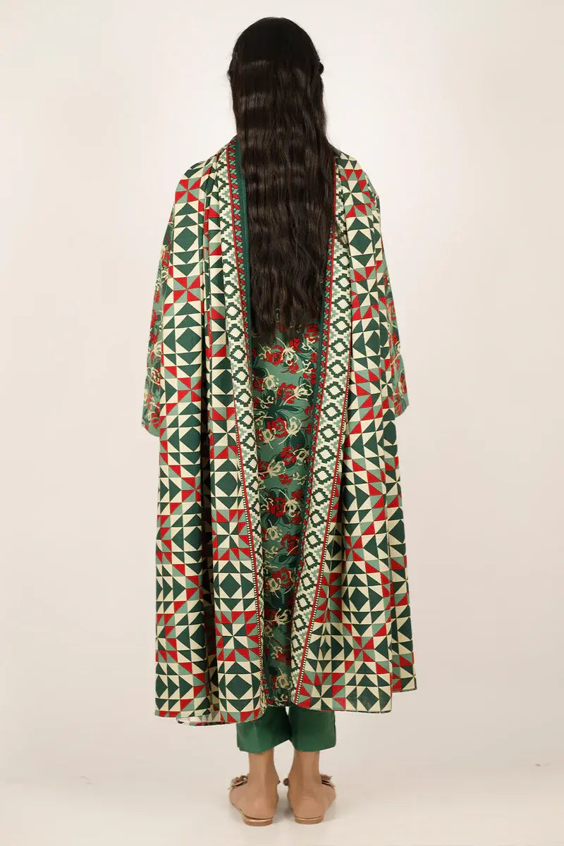 Printed Khaddar Stitched 2 Piece (Shirt/Trouser).