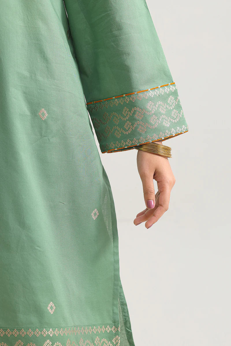 Cotton Jacquard Stitched 2 Piece (Shirt/Trouser)