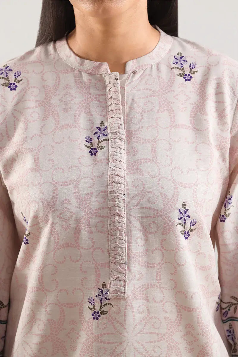 Printed Khaddar Stitched 2 Piece (Shirt/Trouser).