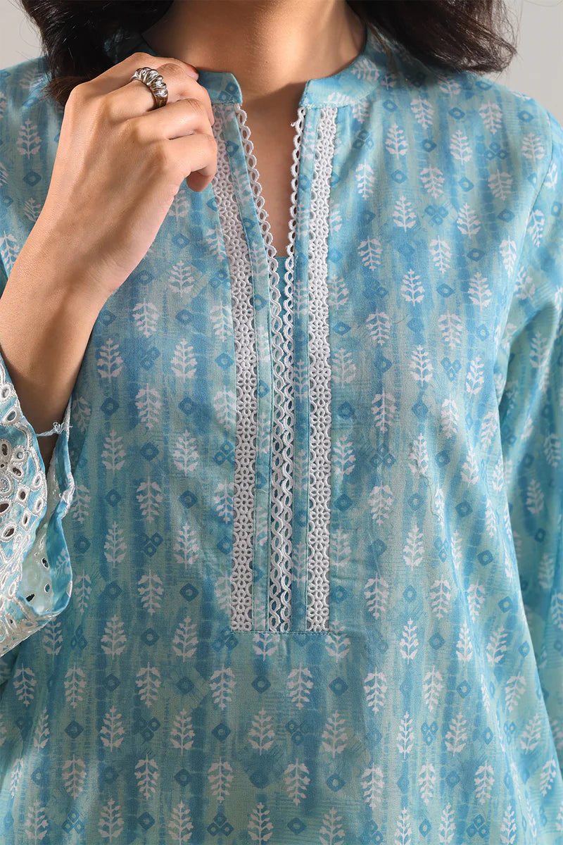 Stitched printed Embroidered Lawn 2 Piece (Shirt/Trouser).