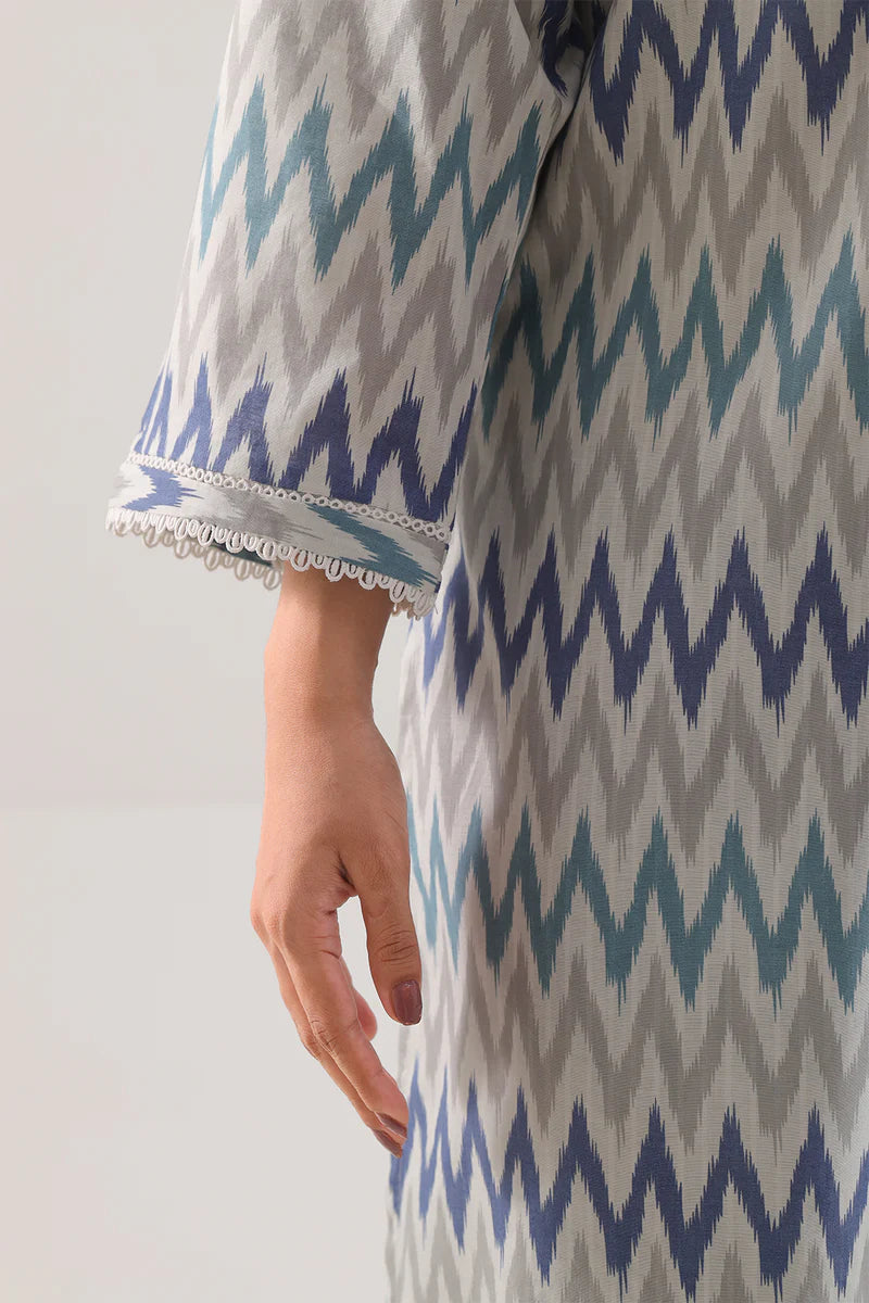 Printed Strip Lawn Stitched 2 Piece (Shirt/Trouser)