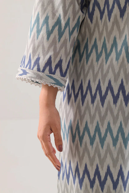 Printed Strip Lawn Stitched 2 Piece (Shirt/Trouser)