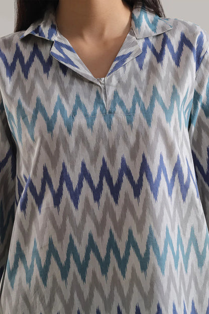 Printed Strip Lawn Stitched 2 Piece (Shirt/Trouser)