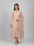 Embroidery Shaffon Cotton Stitched 3 Piece Suite.