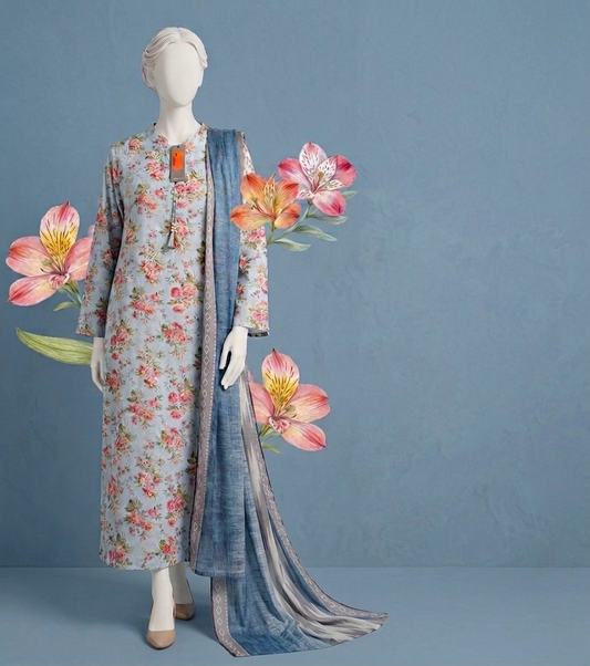 2Pcs | Printed Lawn | Kurta Trouser