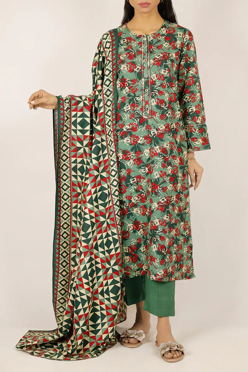 Printed Khaddar Stitched 2 Piece (Shirt/Trouser).