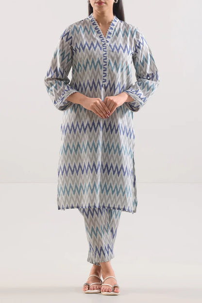 Printed Strip Lawn Stitched 2 Piece (Shirt/Trouser)