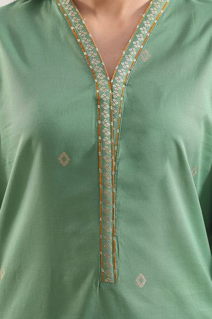 Cotton Jacquard Stitched 2 Piece (Shirt/Trouser)