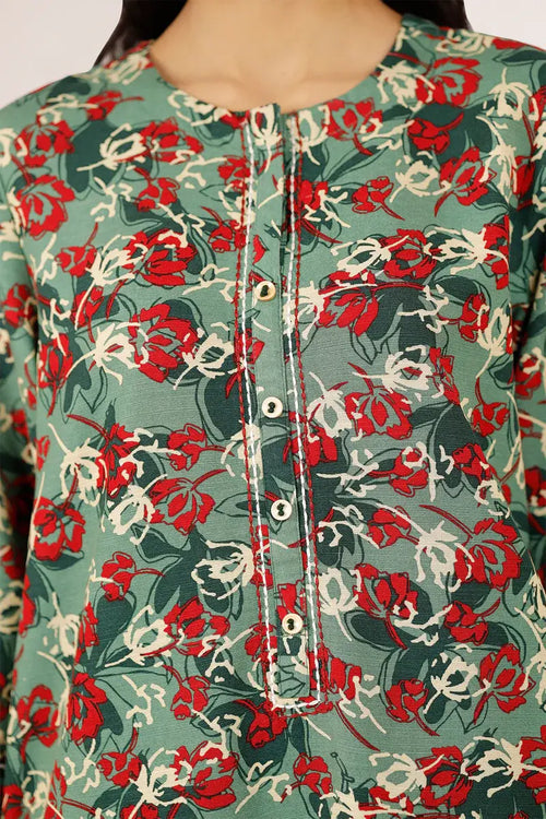 Printed Khaddar Stitched 2 Piece (Shirt/Trouser).
