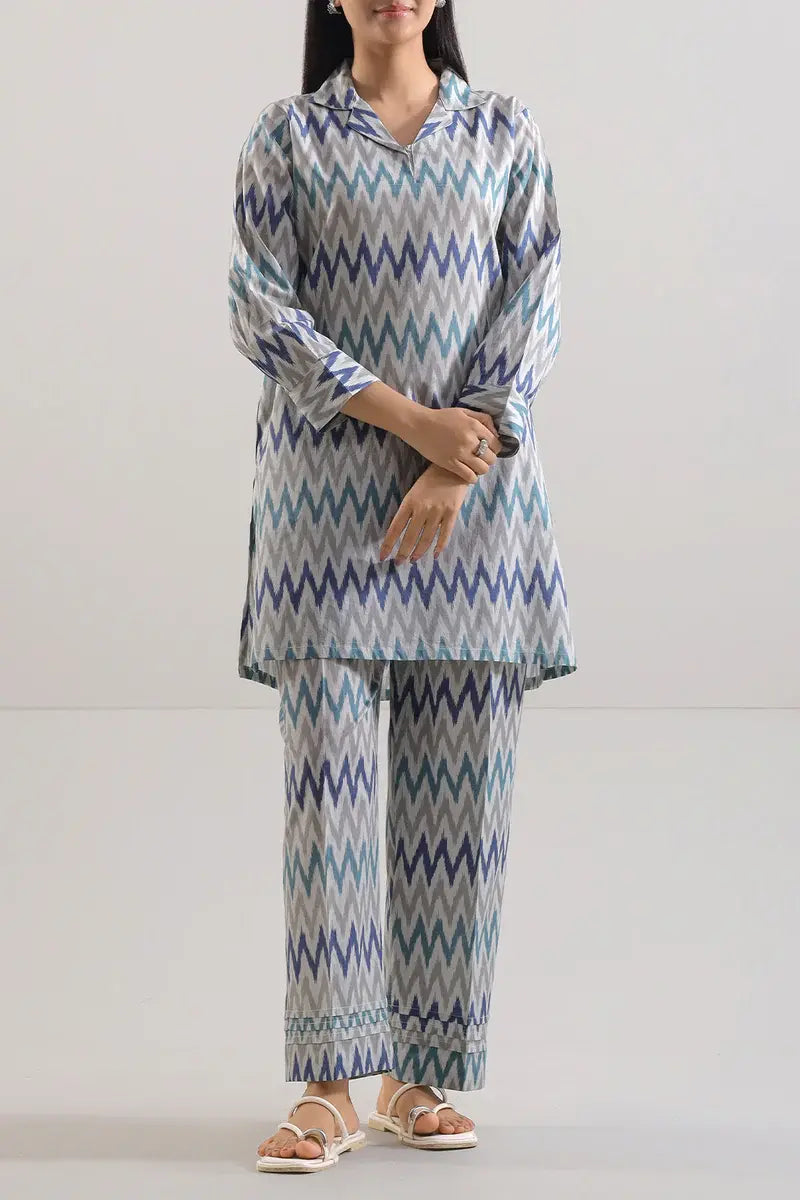 Printed Strip Lawn Stitched 2 Piece (Shirt/Trouser).