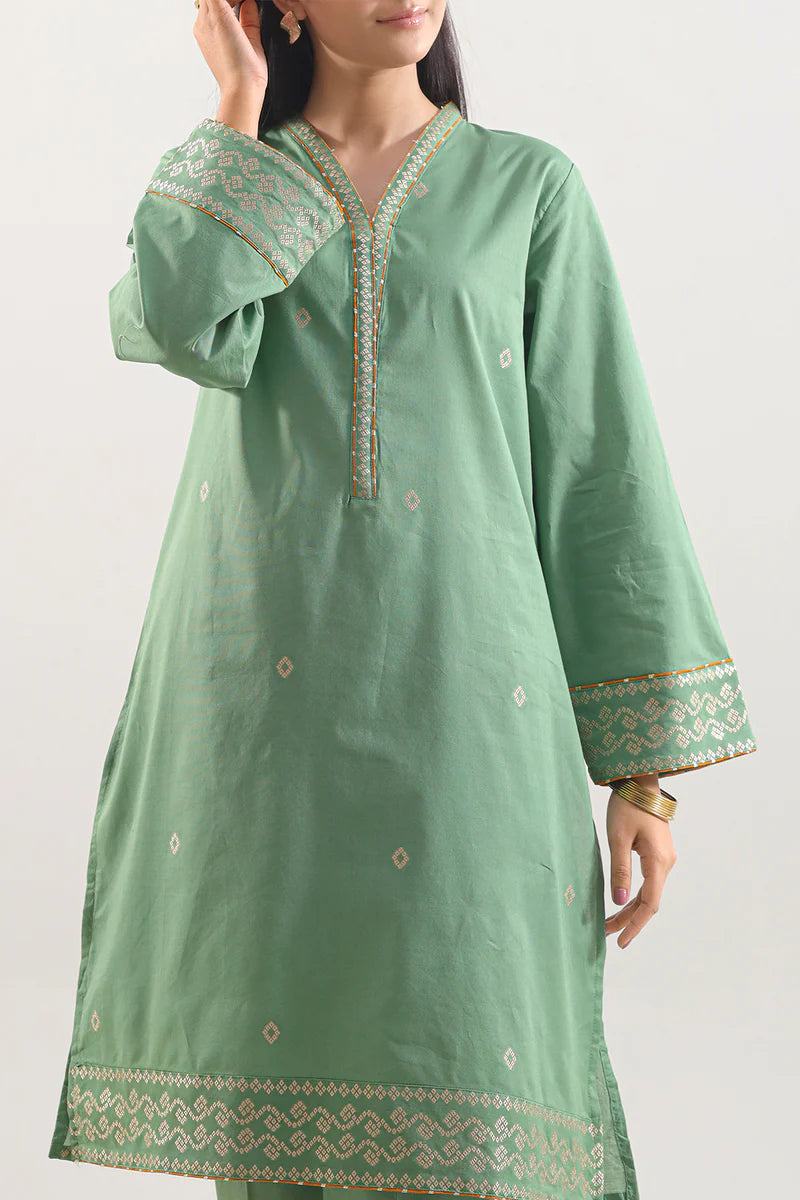 Cotton Jacquard Stitched 2 Piece (Shirt/Trouser).