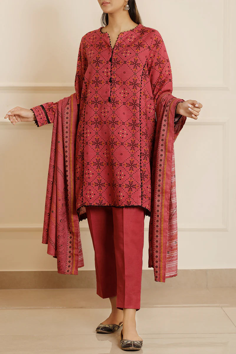Printed Khaddar Stitched 2 Piece (Shirt/Trouser)